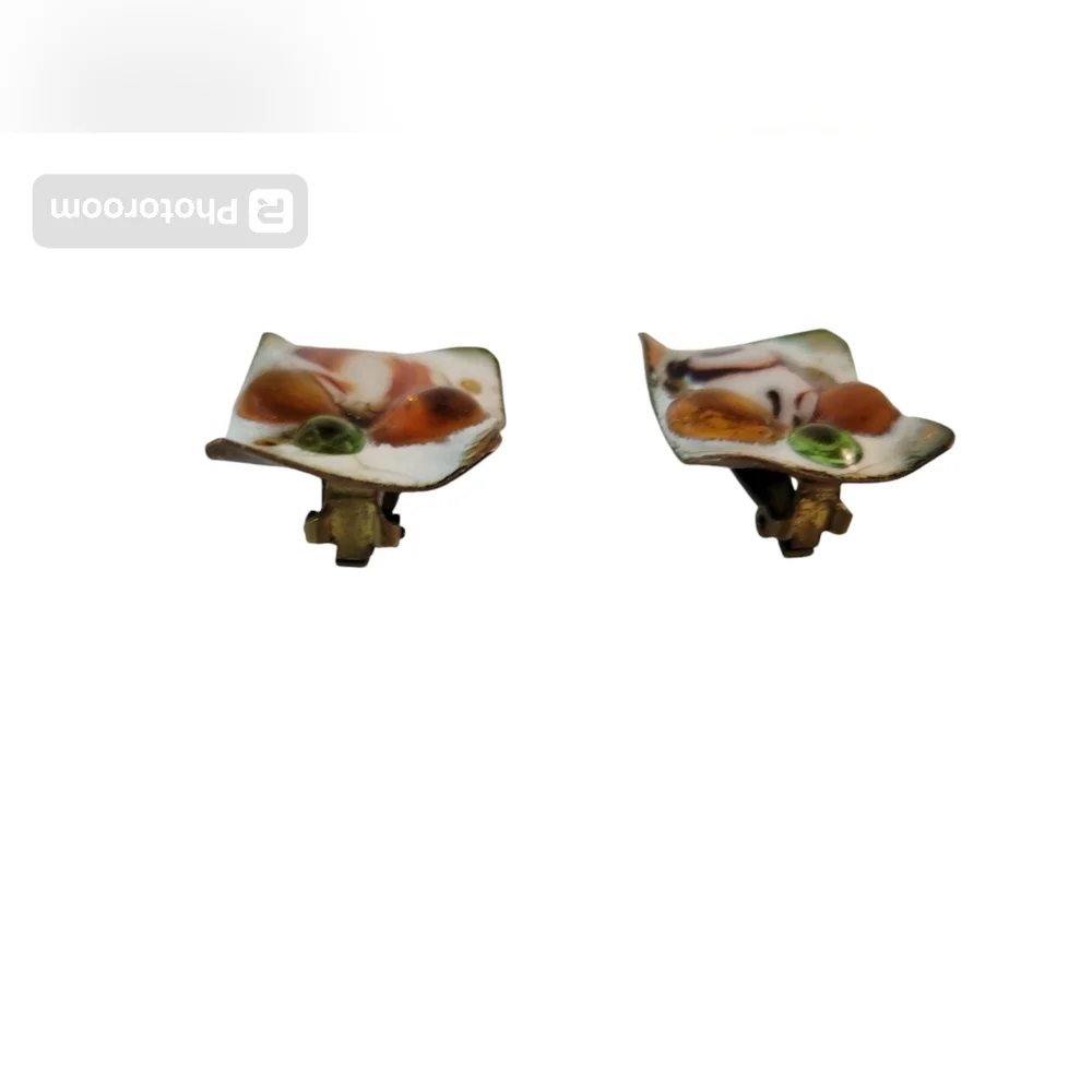 Hand Crafted Andree Bazot Paris Copper Earrings French 50's